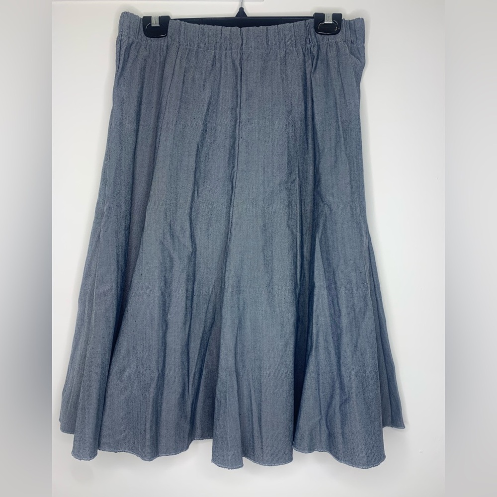 Chambray Denim A-Line Women's Skirt Size L